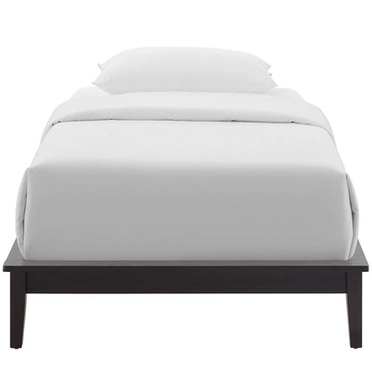 Lodge Twin Wood Platform Bed Frame, Twin Size, Wood, Brown, 15548