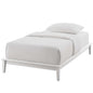 Lodge Twin Wood Platform Bed Frame, Twin Size, Wood, White, 15549