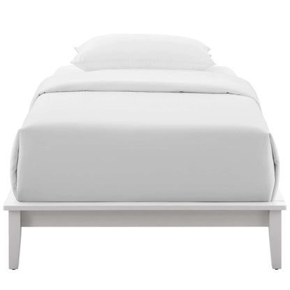 Lodge Twin Wood Platform Bed Frame, Twin Size, Wood, White, 15549