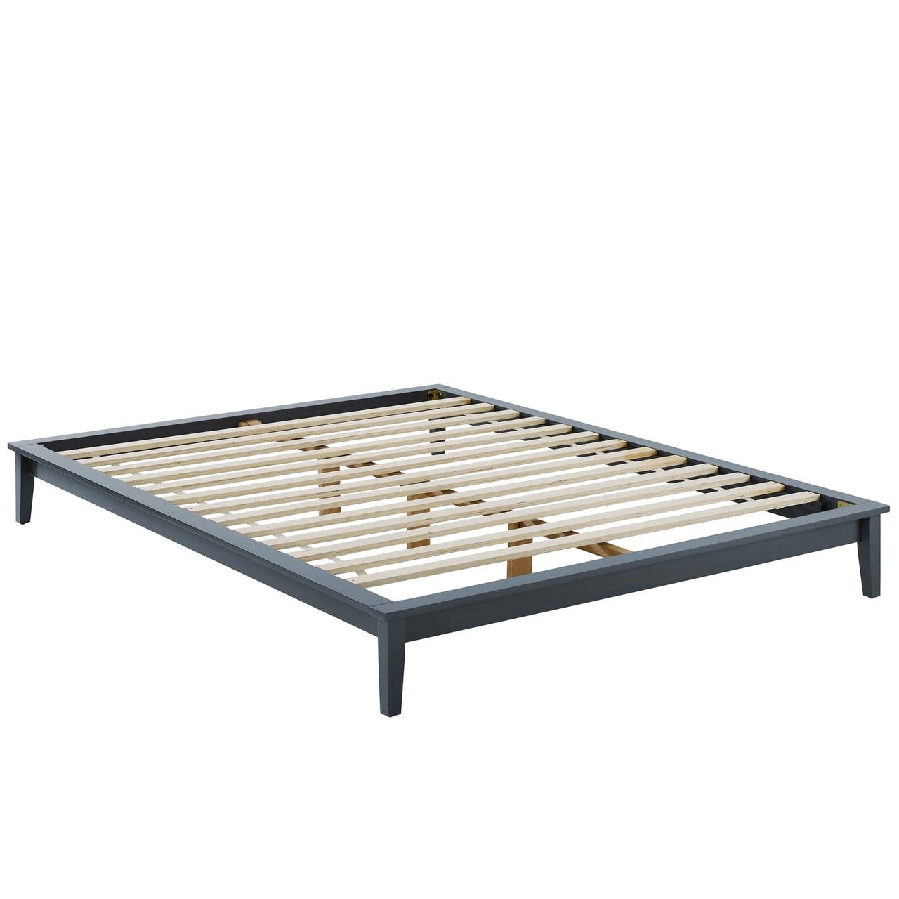 Lodge Full Wood Platform Bed Frame, Full Size, Wood, Grey Gray, 15551