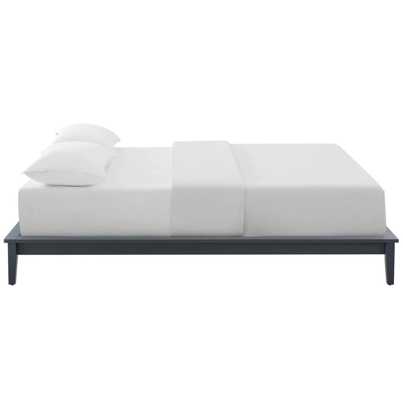 Lodge Full Wood Platform Bed Frame, Full Size, Wood, Grey Gray, 15551