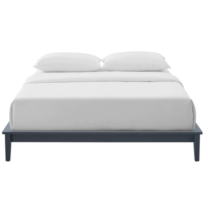 Lodge Full Wood Platform Bed Frame, Full Size, Wood, Grey Gray, 15551