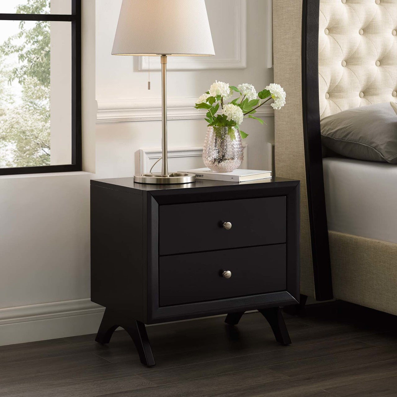 Providence Nightstand or End Table, Wood, Brown 15563