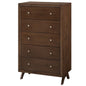 Providence Five-Drawer Chest or Stand, Wood, Brown Natural 15564