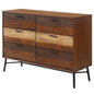 Arwen Rustic Wood Dresser, Metal Steel Wood, Brown 15099