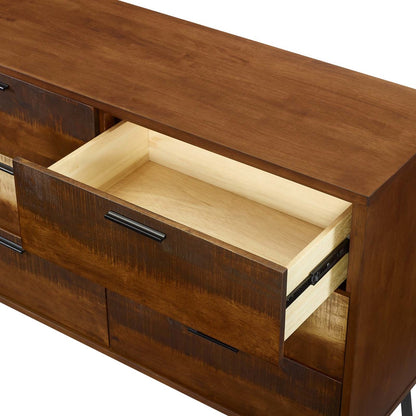 Arwen Rustic Wood Dresser, Metal Steel Wood, Brown 15099