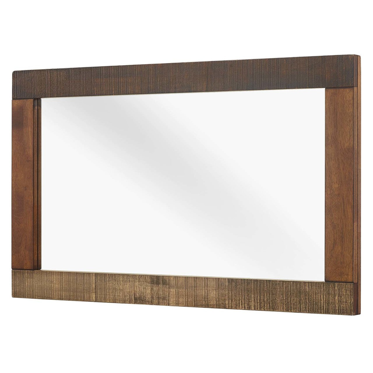 Arwen Rustic Wood Frame Mirror, Metal Steel Wood, Brown 15100