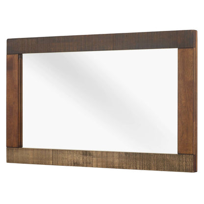 Arwen Rustic Wood Frame Mirror, Metal Steel Wood, Brown 15100