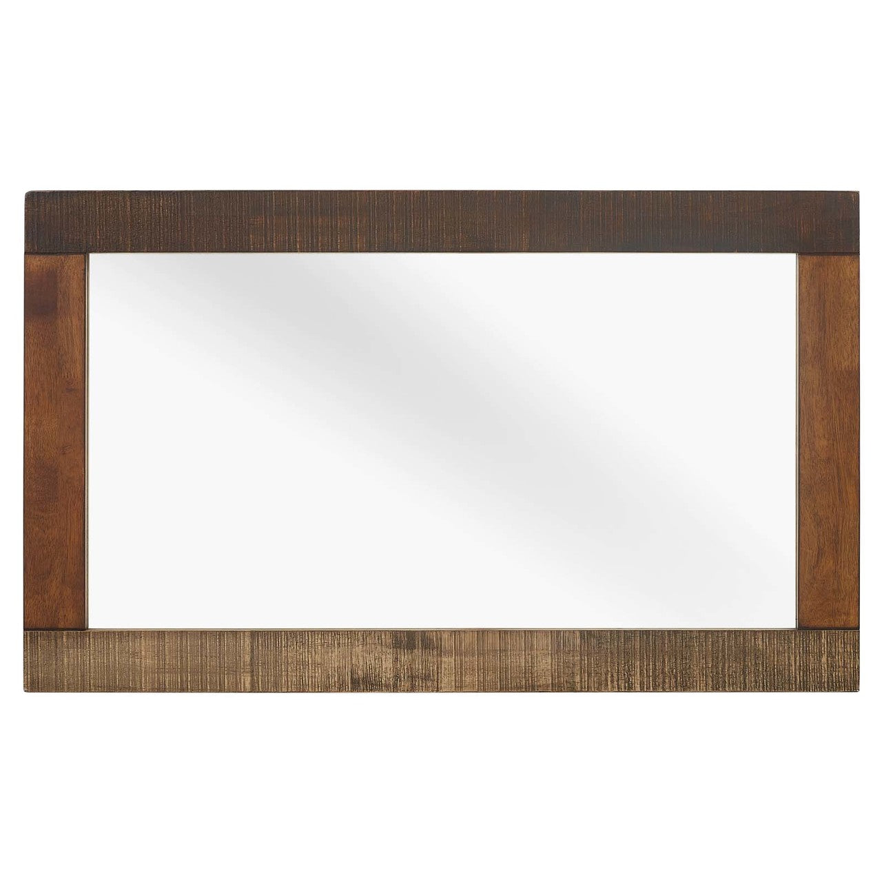 Arwen Rustic Wood Frame Mirror, Metal Steel Wood, Brown 15100