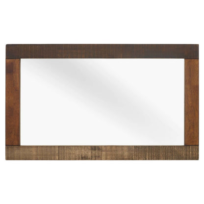 Arwen Rustic Wood Frame Mirror, Metal Steel Wood, Brown 15100