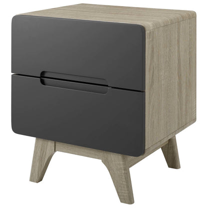 Origin Wood Nightstand or End Table, Wood, Grey Gray Natural 15568