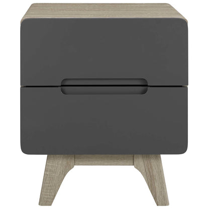 Origin Wood Nightstand or End Table, Wood, Grey Gray Natural 15568