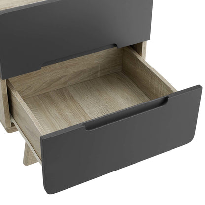 Origin Wood Nightstand or End Table, Wood, Grey Gray Natural 15568