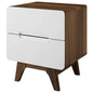 Origin Wood Nightstand or End Table, Wood, Natural Brown White 15569