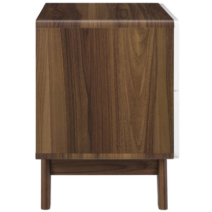 Origin Wood Nightstand or End Table, Wood, Natural Brown White 15569