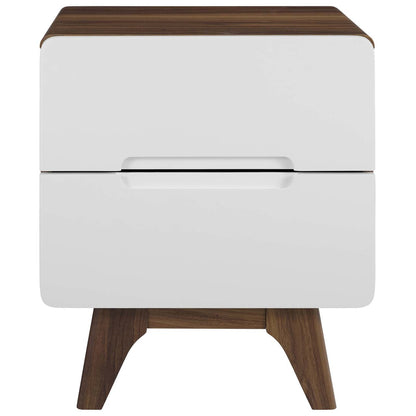 Origin Wood Nightstand or End Table, Wood, Natural Brown White 15569