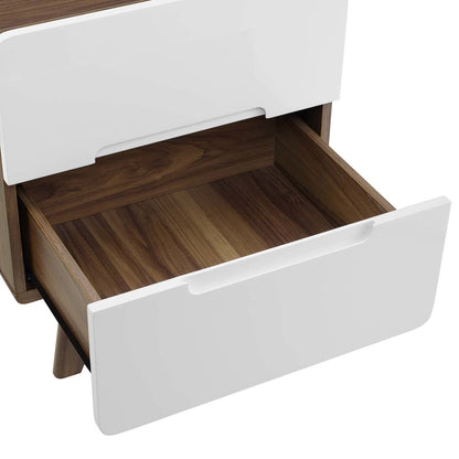 Origin Wood Nightstand or End Table, Wood, Natural Brown White 15569