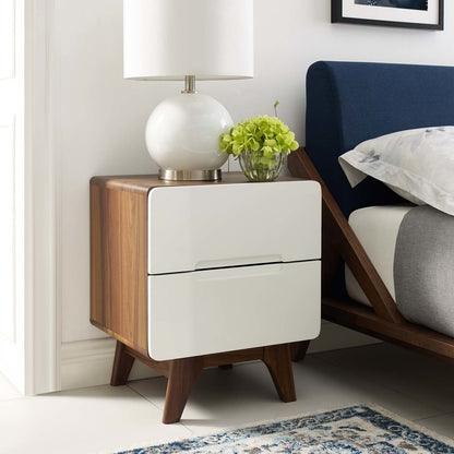 Origin Wood Nightstand or End Table, Wood, Natural Brown White 15569