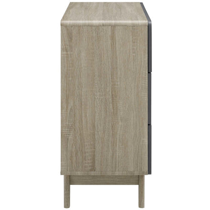 Origin Three-Drawer Chest or Stand, Wood, Grey Gray Natural 15570