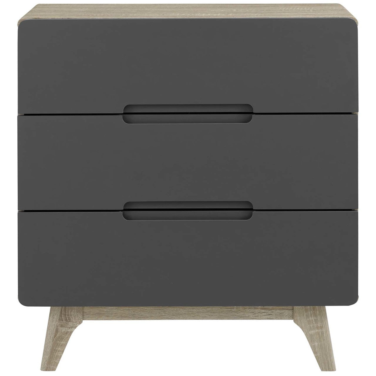 Origin Three-Drawer Chest or Stand, Wood, Grey Gray Natural 15570