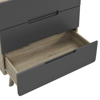 Origin Three-Drawer Chest or Stand, Wood, Grey Gray Natural 15570