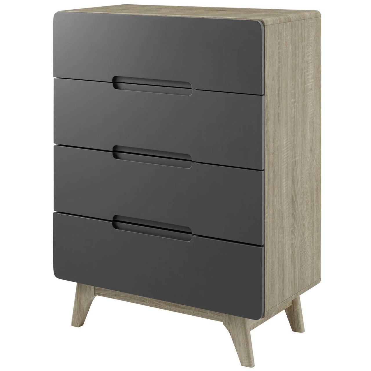 Origin Four-Drawer Chest or Stand, Wood, Grey Gray Natural 15572