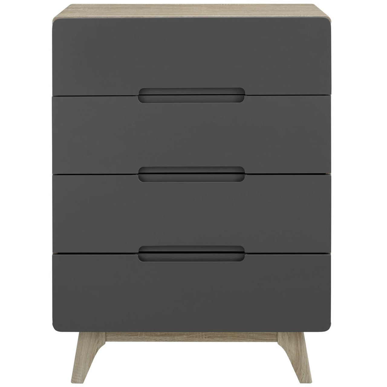 Origin Four-Drawer Chest or Stand, Wood, Grey Gray Natural 15572
