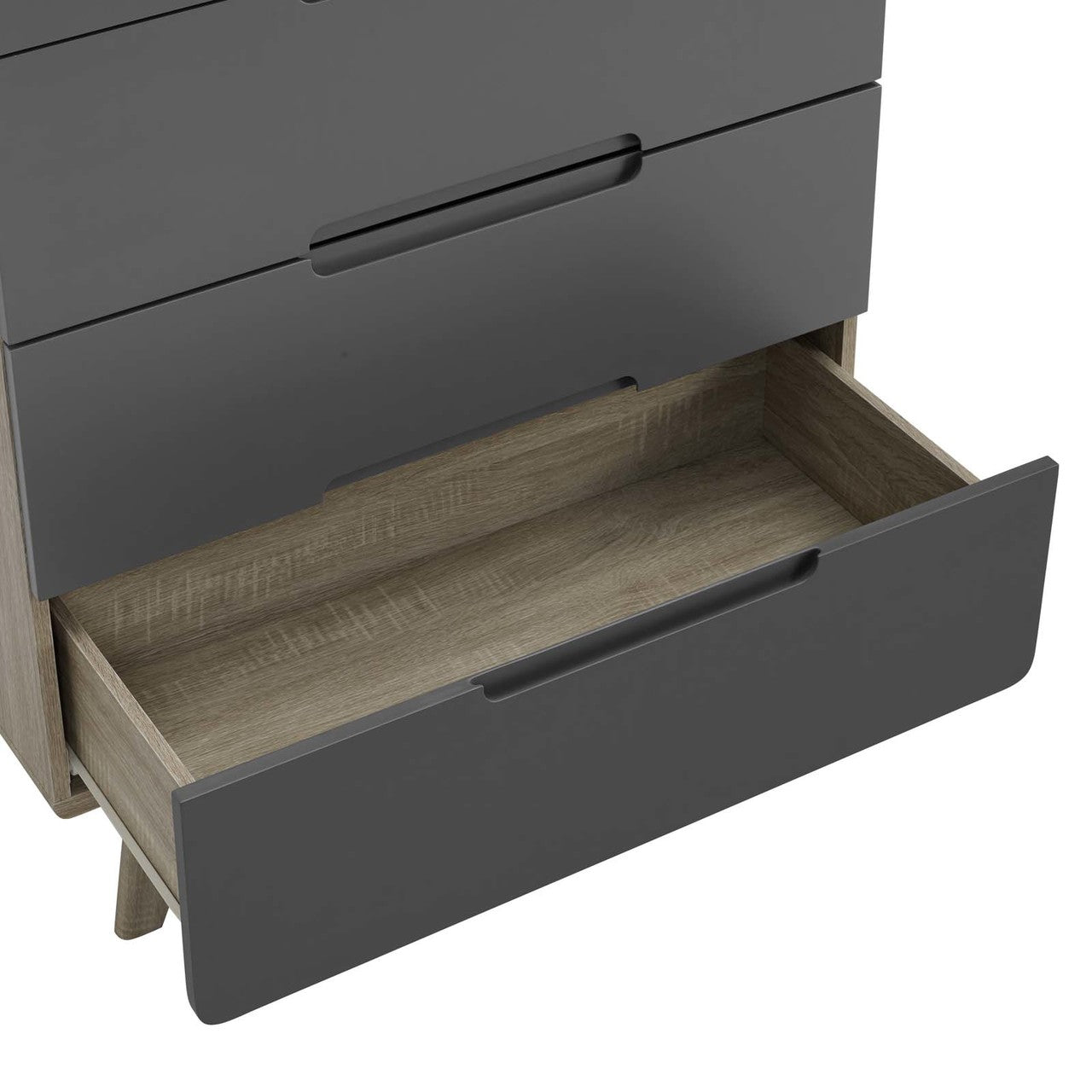 Origin Four-Drawer Chest or Stand, Wood, Grey Gray Natural 15572