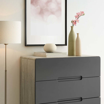 Origin Four-Drawer Chest or Stand, Wood, Grey Gray Natural 15572