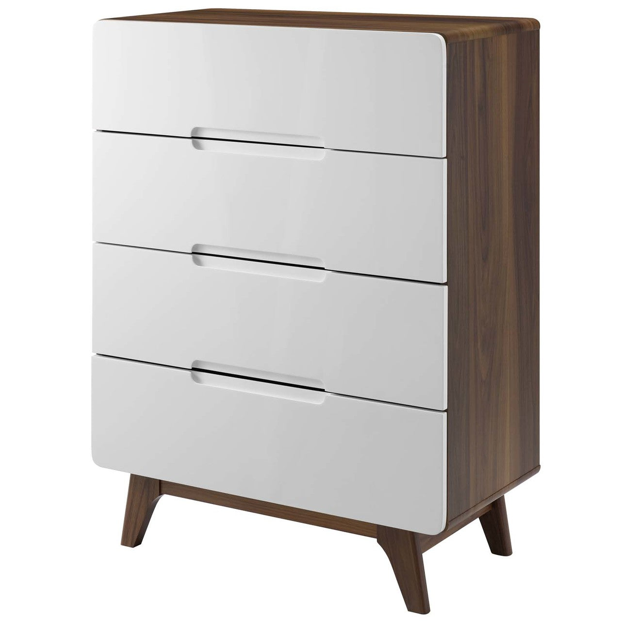 Origin Four-Drawer Chest or Stand, Wood, Natural Brown White 15573