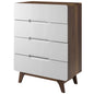 Origin Four-Drawer Chest or Stand, Wood, Natural Brown White 15573