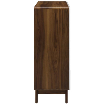 Origin Four-Drawer Chest or Stand, Wood, Natural Brown White 15573