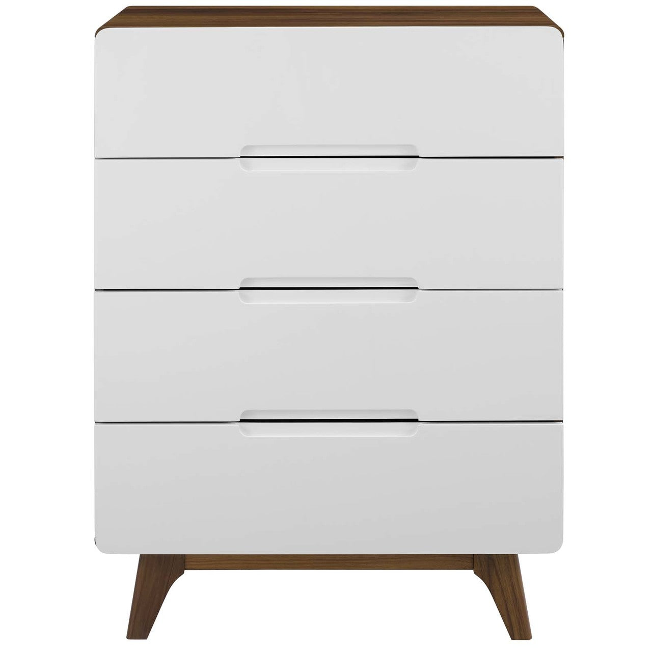 Origin Four-Drawer Chest or Stand, Wood, Natural Brown White 15573