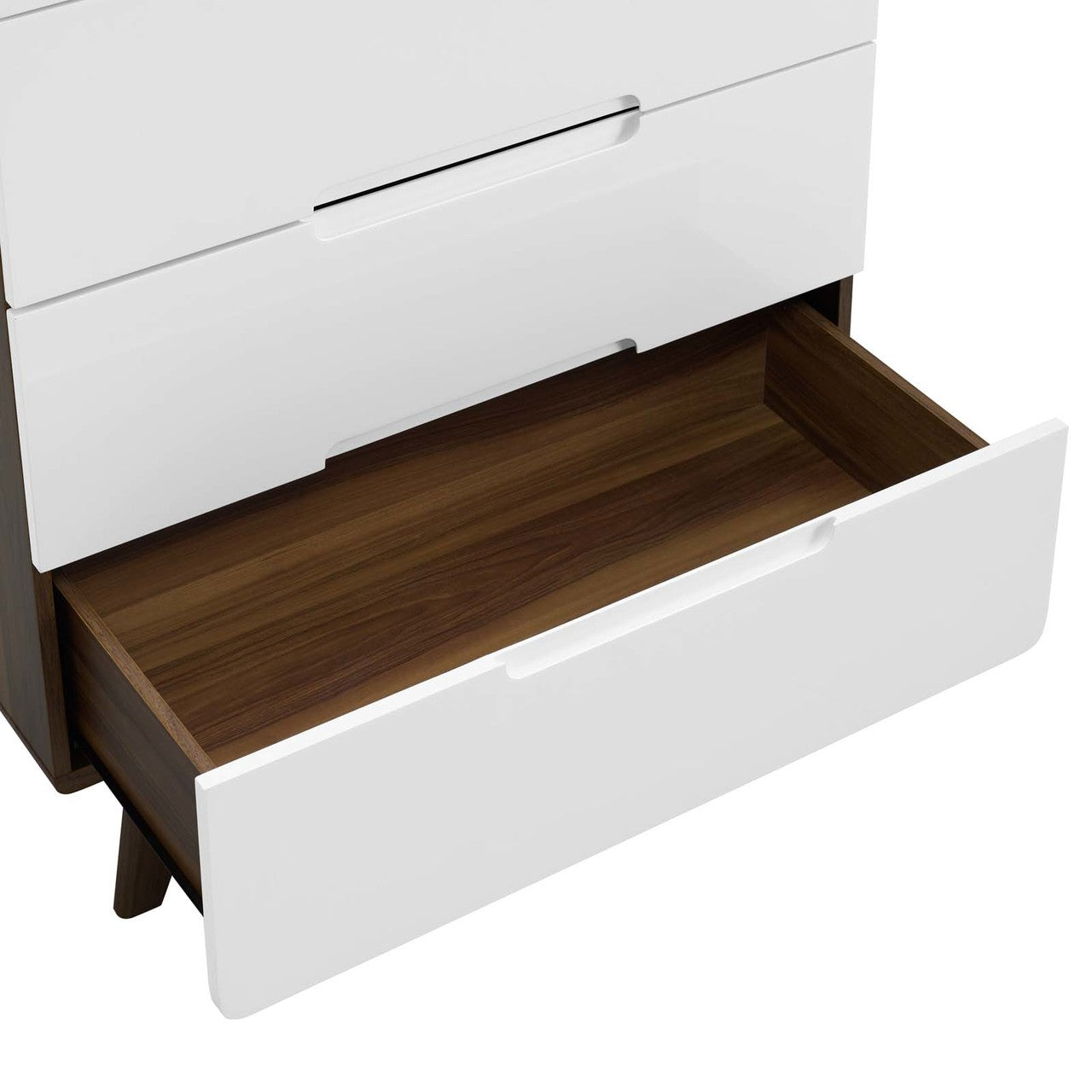Origin Four-Drawer Chest or Stand, Wood, Natural Brown White 15573