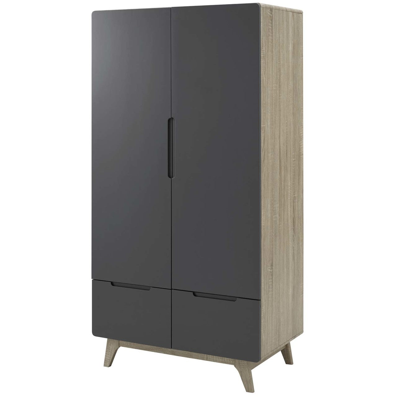 Origin Wood Wardrobe Cabinet, Wood, Grey Gray Natural 15576