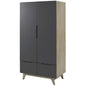 Origin Wood Wardrobe Cabinet, Wood, Grey Gray Natural 15576