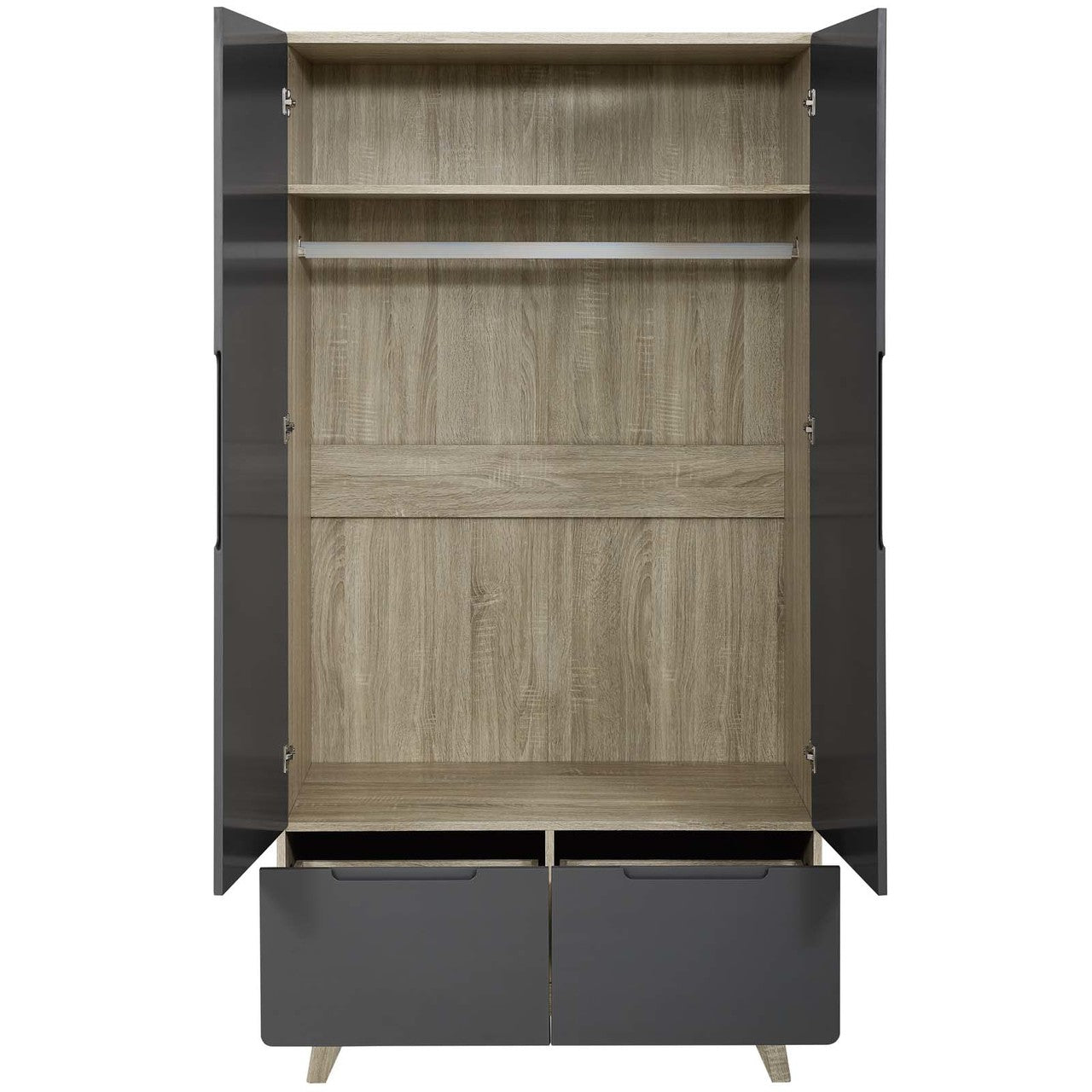 Origin Wood Wardrobe Cabinet, Wood, Grey Gray Natural 15576