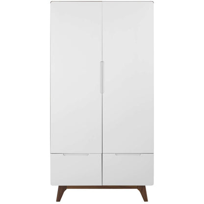 Origin Wood Wardrobe Cabinet, Wood, Natural Brown White 15577