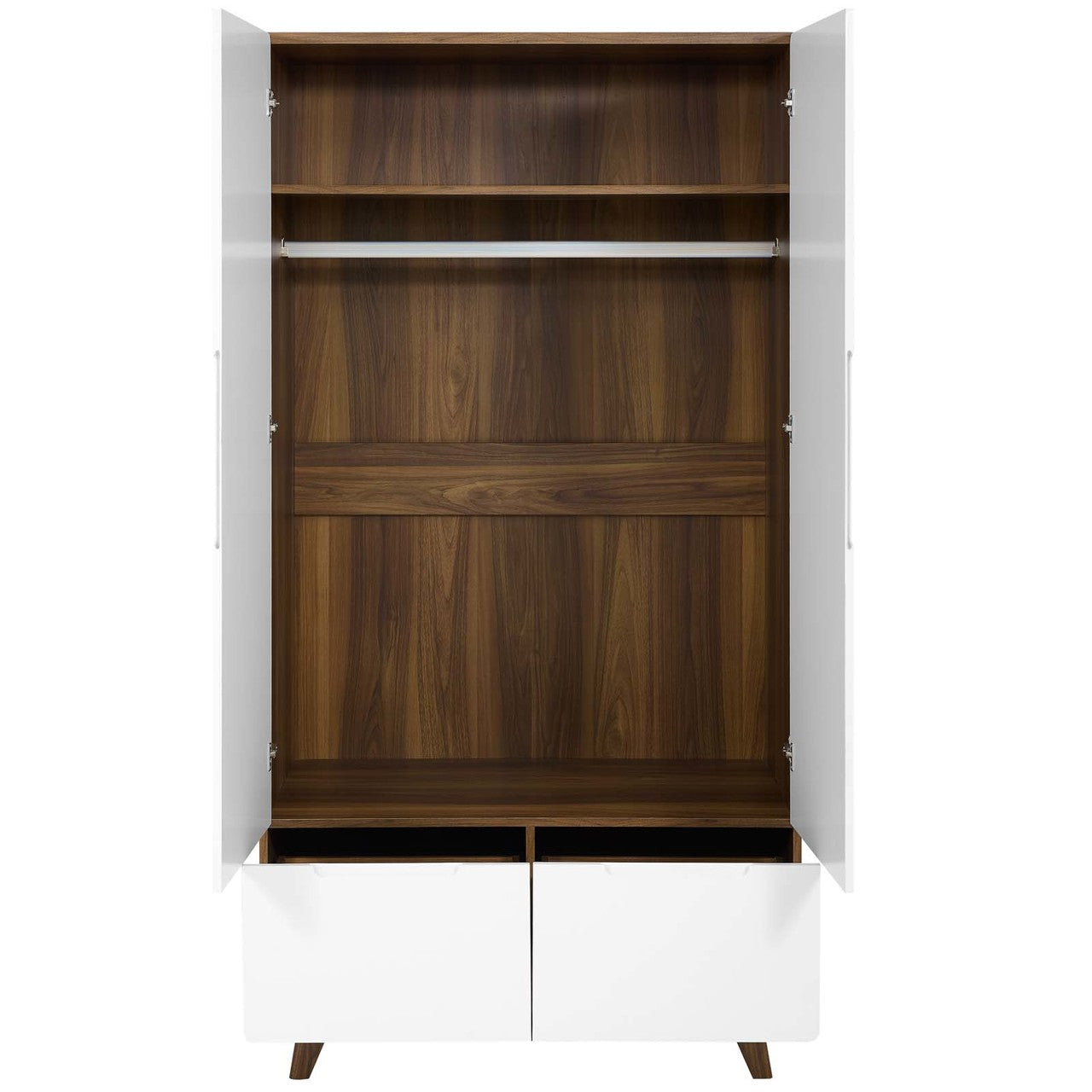 Origin Wood Wardrobe Cabinet, Wood, Natural Brown White 15577