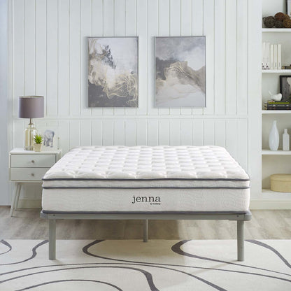 Jenna 10" California King Innerspring Mattress, , Fabric, White, 15578