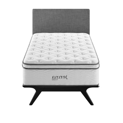 Jenna 14" Twin Innerspring Mattress, , Fabric, White, 15581