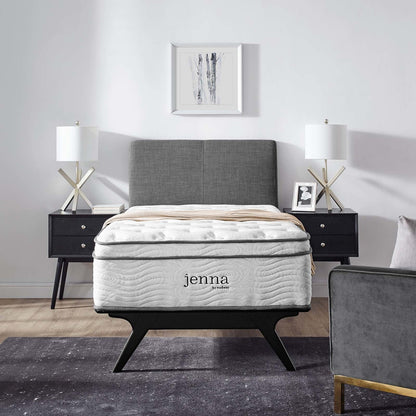 Jenna 14" Twin Innerspring Mattress, , Fabric, White, 15581