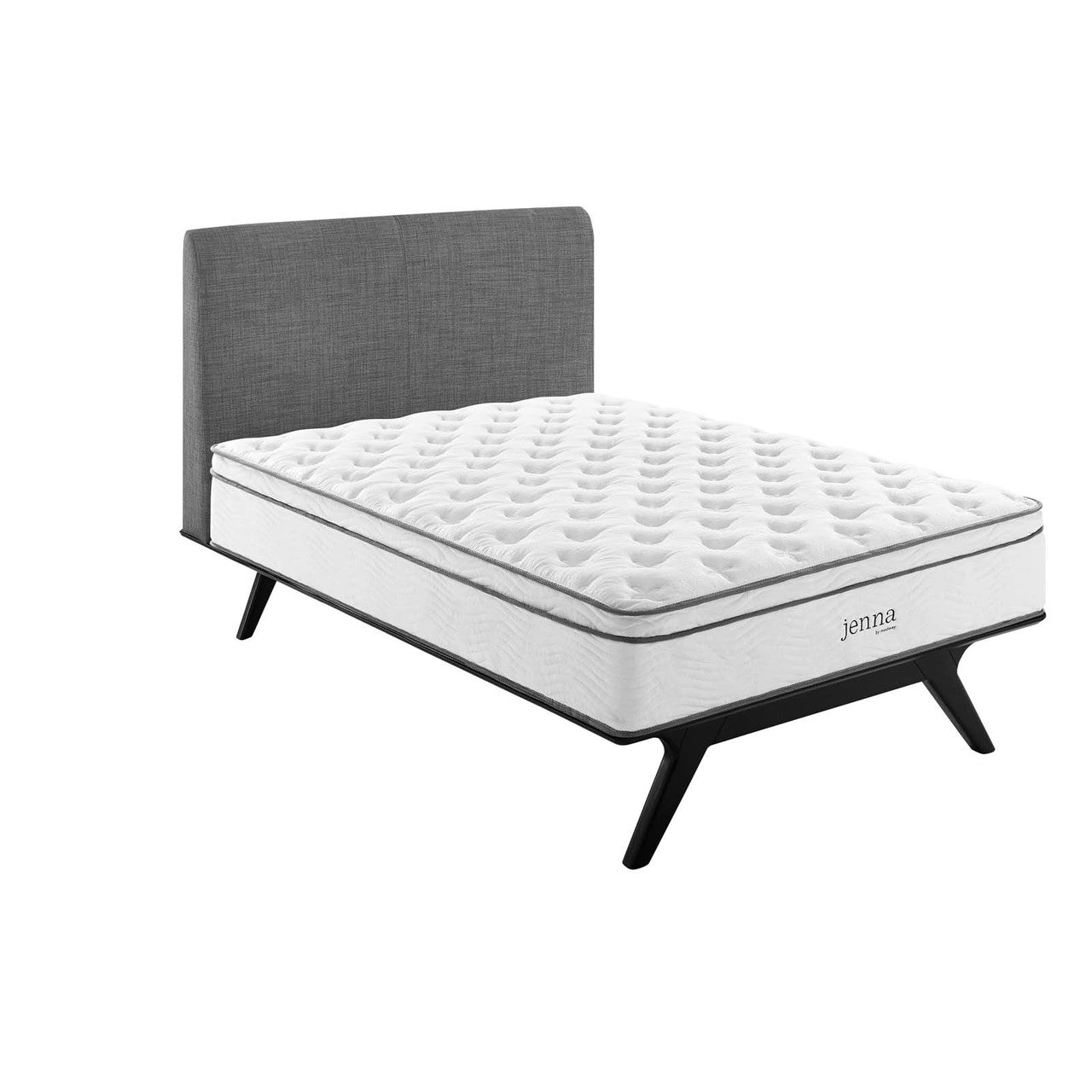 Jenna 14" Full Innerspring Mattress, Full Size, Fabric, White, 15908