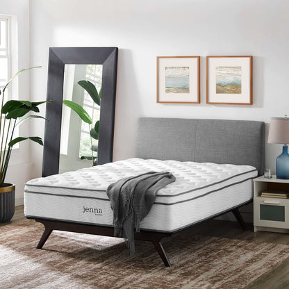 Jenna 14" Full Innerspring Mattress, Full Size, Fabric, White, 15908