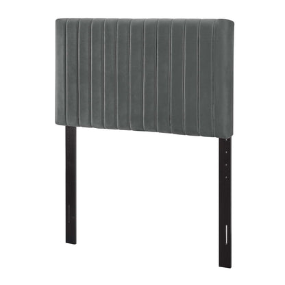 Keira Twin Performance Velvet Headboard, Velvet Fabric, Grey Gray, 17768