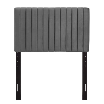 Keira Twin Performance Velvet Headboard, Velvet Fabric, Grey Gray, 17768