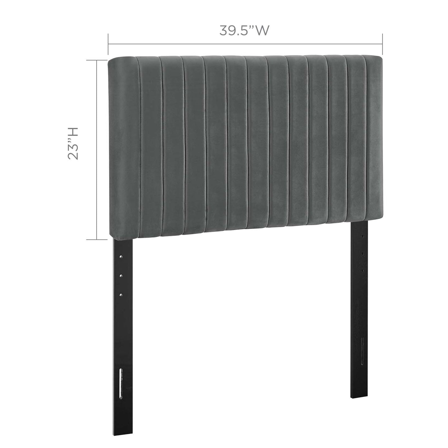 Keira Twin Performance Velvet Headboard, Velvet Fabric, Grey Gray, 17768