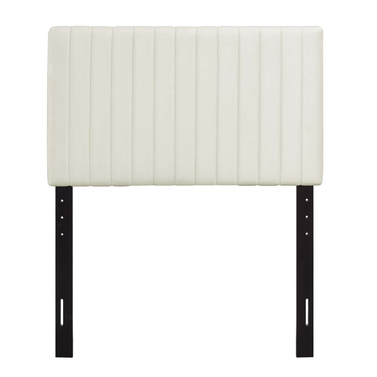 Keira Twin Performance Velvet Headboard, Velvet Fabric, Ivory White, 17769