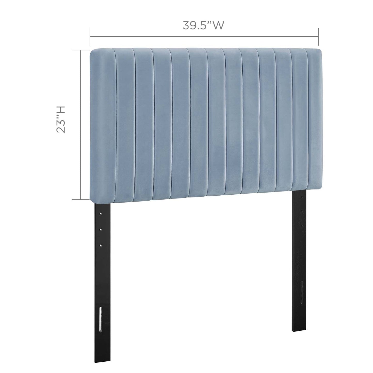 Keira Twin Performance Velvet Headboard, Velvet Fabric, Light Blue, 17770