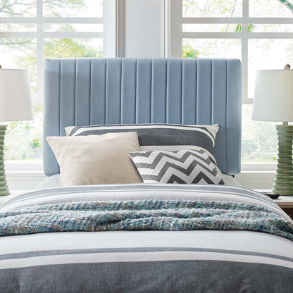 Keira Twin Performance Velvet Headboard, Velvet Fabric, Light Blue, 17770